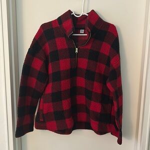 Old Navy Red and Black Plaid Pullover